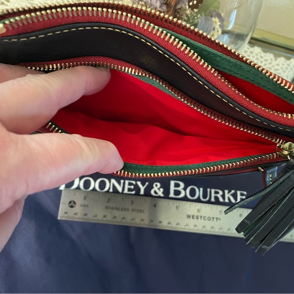 Dooney & Bourke Florentine Leather Triple Zip Crossbody bag Navy, NWOT - Picture 7 of 8